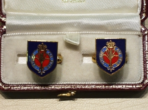 Welsh Guards shield enamelled cufflinks - Click Image to Close